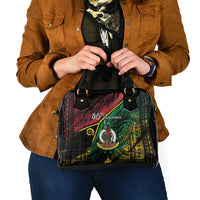 Vanuatu 46th Year Anniversary Shoulder Handbag Vintage Grunge Vanuatu Flag Heritage LT9 - Polynesian Pride