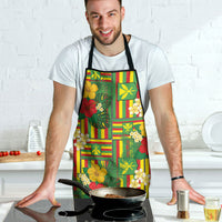Hawaii Kanaka Maoli Hibiscus Apron Hawaiian Flag Motif