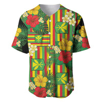 Hawaii Kanaka Maoli Hibiscus Baseball Jersey Hawaiian Flag Motif