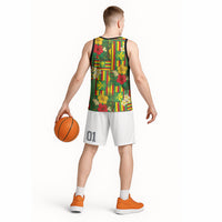 Hawaii Kanaka Maoli Hibiscus Basketball Jersey Hawaiian Flag Motif