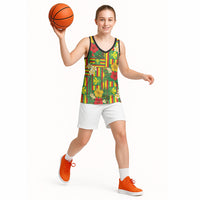 Hawaii Kanaka Maoli Hibiscus Basketball Jersey Hawaiian Flag Motif