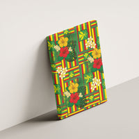 Hawaii Kanaka Maoli Hibiscus Canvas Wall Art Hawaiian Flag Motif