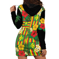 Hawaii Kanaka Maoli Hibiscus Hoodie Dress Hawaiian Flag Motif