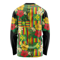Hawaii Kanaka Maoli Hibiscus Long Sleeve Shirt Hawaiian Flag Motif
