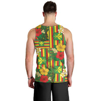 Hawaii Kanaka Maoli Hibiscus Men Tank Top Hawaiian Flag Motif