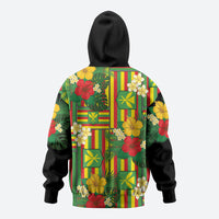 Hawaii Kanaka Maoli Hibiscus Zip Hoodie Hawaiian Flag Motif LT9 - Polynesian Pride