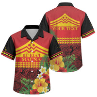 Hawaii Ku Kia'i Mauna Personalized Family Matching Tank Maxi Dress and Hawaiian Shirt Hibiscus Kakau Pattern LT9 Son's Shirt Red - Polynesian Pride