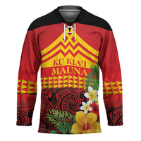 Hawaii Ku Kia'i Mauna Personalized Hockey Jersey Hibiscus Kakau Pattern