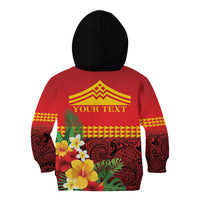 Hawaii Ku Kia'i Mauna Personalized Kid Hoodie Hibiscus Kakau Pattern