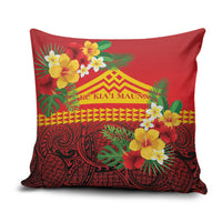 Hawaii Ku Kia'i Mauna Pillow Cover Hibiscus Kakau Pattern