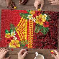 Hawaii Ku Kia'i Mauna Puzzle Hibiscus Kakau Pattern