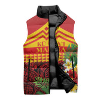 Hawaii Ku Kia'i Mauna Personalized Sleeveless Puffer Jacket Hibiscus Kakau Pattern