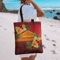 Hawaii Ku Kia'i Mauna Tote Bag Hibiscus Kakau Pattern