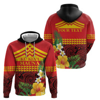 Hawaii Ku Kia'i Mauna Personalized Zip Hoodie Hibiscus Kakau Pattern