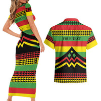 Hawaii Ku Kia'i Mauna Personalized Couples Matching Short Sleeve Bodycon Dress and Hawaiian Shirt Hawaiian Kanaka Maoli Motif