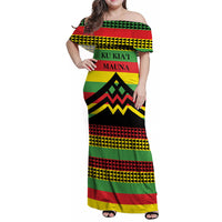 Hawaii Ku Kia'i Mauna Personalized Family Matching Off Shoulder Maxi Dress and Hawaiian Shirt Hawaiian Kanaka Maoli Motif
