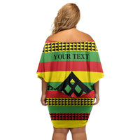 Hawaii Ku Kia'i Mauna Personalized Family Matching Off Shoulder Short Dress and Hawaiian Shirt Hawaiian Kanaka Maoli Motif