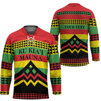 Hawaii Ku Kia'i Mauna Personalized Hockey Jersey Hawaiian Kanaka Maoli Motif