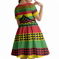 Hawaii Ku Kia'i Mauna Personalized Kid Short Sleeve Dress Hawaiian Kanaka Maoli Motif LT9 - Polynesian Pride