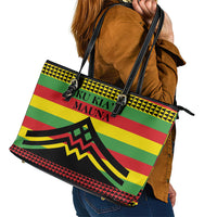 Hawaii Ku Kia'i Mauna Leather Tote Bag Hawaiian Kanaka Maoli Motif