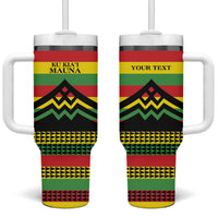 Hawaii Ku Kia'i Mauna Personalized Tumbler With Handle Hawaiian Kanaka Maoli Motif