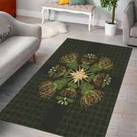 Hawaii Ohia Lehua Squares Area Rug Hawaiian Quilt Inspired Floral Pattern