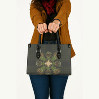 Hawaii Ohia Lehua Squares Leather Bag Hawaiian Quilt Inspired Floral Pattern