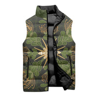 Hawaii Ohia Lehua Squares Sleeveless Puffer Jacket Hawaiian Quilt Inspired Floral Pattern