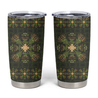 Hawaii Ohia Lehua Squares Tumbler Cup Hawaiian Quilt Inspired Floral Pattern