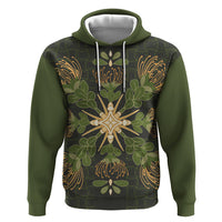 Hawaii Ohia Lehua Squares Zip Hoodie Hawaiian Quilt Inspired Floral Pattern LT9 Pullover Hoodie Green - Polynesian Pride