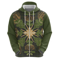 Hawaii Ohia Lehua Squares Zip Hoodie Hawaiian Quilt Inspired Floral Pattern