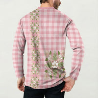 Akala Hamele Hawai'i Palaka Squares Maile Leaf Button Sweatshirt Flowers Hawaiian Quilt Patterns