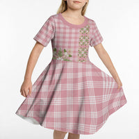 Akala Hamele Hawai'i Palaka Squares Maile Leaf Kid Short Sleeve Dress Flowers Hawaiian Quilt Patterns