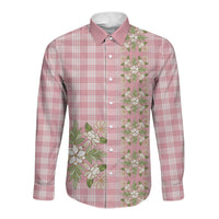 Akala Hamele Hawai'i Palaka Squares Maile Leaf Long Sleeve Button Shirt Flowers Hawaiian Quilt Patterns