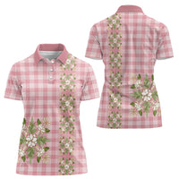Akala Hamele Hawai'i Palaka Squares Maile Leaf Women Polo Shirt Flowers Hawaiian Quilt Patterns