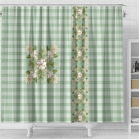 Liko Kukui Hawai'i Palaka Squares Maile Leaf Shower Curtain Flowers Hawaiian Quilt Patterns