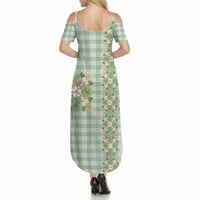 Liko Kukui Hawai'i Palaka Squares Maile Leaf Summer Maxi Dress Flowers Hawaiian Quilt Patterns