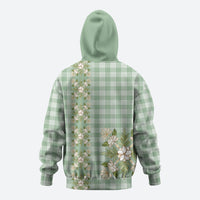 Liko Kukui Hawai'i Palaka Squares Maile Leaf Zip Hoodie Flowers Hawaiian Quilt Patterns