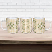 Melemele Ahiahia Hawai'i Palaka Squares Maile Leaf Ceramic Mug Flowers Hawaiian Quilt Patterns