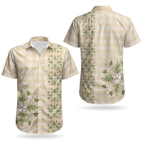 Melemele Ahiahia Hawai'i Palaka Squares Maile Leaf Couples Matching Puletasi and Hawaiian Shirt Flowers Hawaiian Quilt Patterns