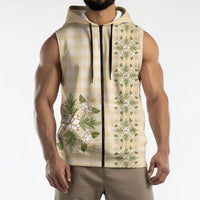 Melemele Ahiahia Hawai'i Palaka Squares Maile Leaf Sleeveless Zip Hoodie Flowers Hawaiian Quilt Patterns