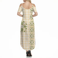 Melemele Ahiahia Hawai'i Palaka Squares Maile Leaf Summer Maxi Dress Flowers Hawaiian Quilt Patterns