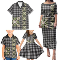 Pauli Hawai'i Palaka Squares Maile Leaf Family Matching Puletasi and Hawaiian Shirt Flowers Hawaiian Quilt Patterns