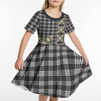 Pauli Hawai'i Palaka Squares Maile Leaf Kid Short Sleeve Dress Flowers Hawaiian Quilt Patterns