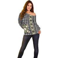 Pauli Hawai'i Palaka Squares Maile Leaf Off Shoulder Sweater Flowers Hawaiian Quilt Patterns