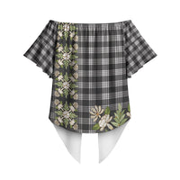 Pauli Hawai'i Palaka Squares Maile Leaf Off Shoulder Wrap Waist Top Flowers Hawaiian Quilt Patterns LT9 - Polynesian Pride