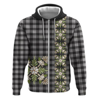 Pauli Hawai'i Palaka Squares Maile Leaf Zip Hoodie Flowers Hawaiian Quilt Patterns