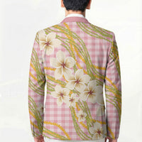 Akala Hamele Palaka Plumeria Blazer Puakenikeni and Maile Lei