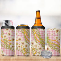 Akala Hamele Palaka Plumeria 4 in 1 Can Cooler Tumbler Puakenikeni and Maile Lei