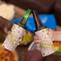 Akala Hamele Palaka Plumeria 4 in 1 Can Cooler Tumbler Puakenikeni and Maile Lei